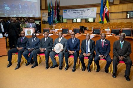 Some of the East African Community (EAC) heads of state at the summit in 2019. Credit: Paul Kagame.
